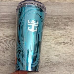 Royal Caribbean Teal and Clear Screw On Lid Plastic Tumbler 09/2025 Cruise